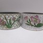 9 Vintage Napkin Rings Metal Cloisonne Floral Design