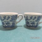 Blue Willow Tea Cups Made in England Blue and White