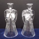 Christmas Candlestick Holders Crystal Angels one Pair