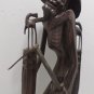 Vintage Chinese Statue Emaciated Man Hand Carved Hard Wood 13" Tall