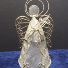 Christmas Angel Figurine Gold Tone Wire and Plastic made in the Phillippines