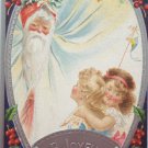 Christmas Postcard Santa Claus Embossed Posted Divided