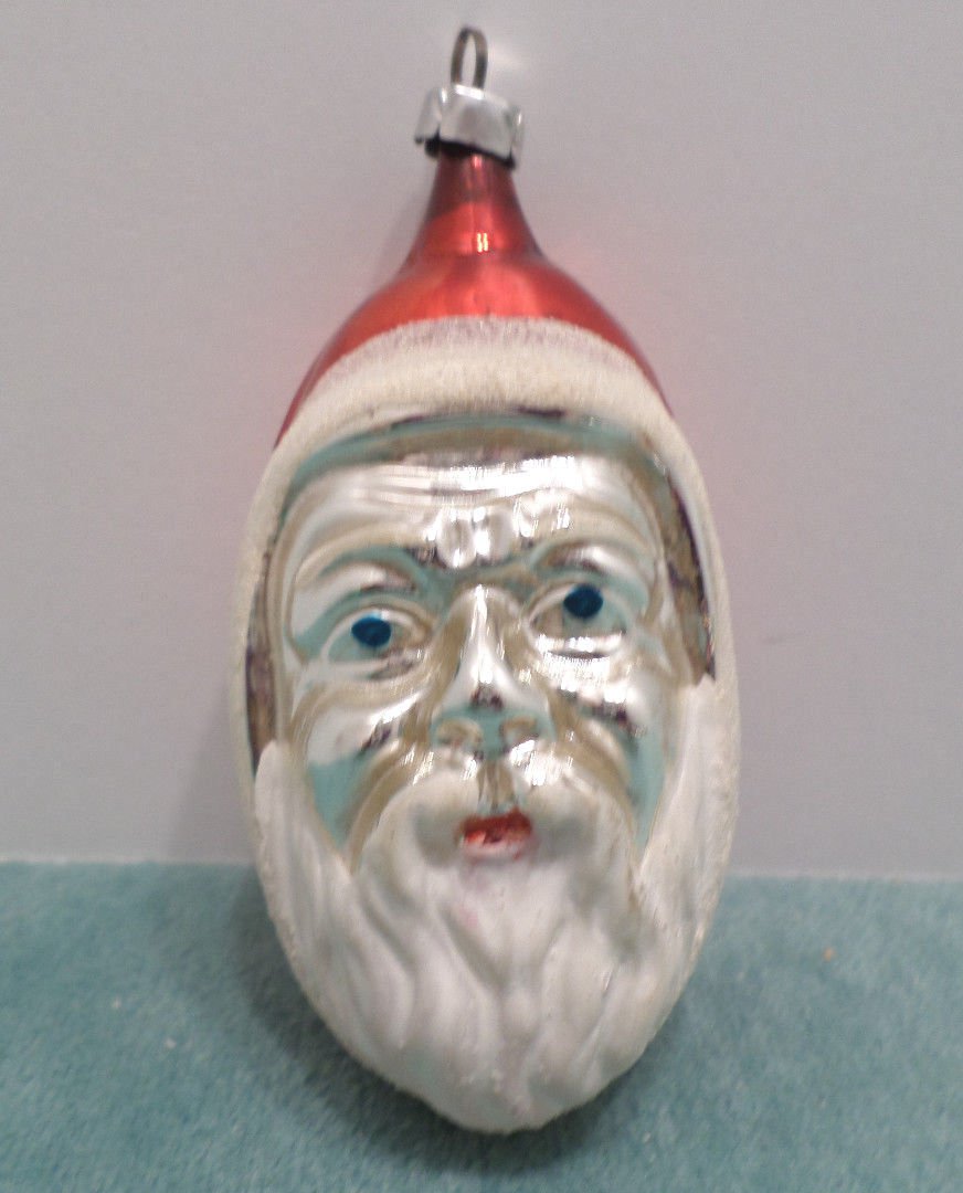 Antique Christmas Tree Ornament Mercury Glass Santa Claus Made In Germany