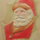 Antique 1910 Christmas Postcard Santa Claus on a Leaf Embossed Posted