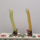 Tin Candle Holders on Clips With Candles Christmas Tree Antique
