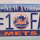 Collector License Plate New York Mets Number 1 Fan Metal 2005 MLB New in Package
