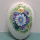 Porcelain Easter Egg Blue and Yellow Floral Design Trinket Box Numbered 3-745