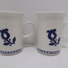 Collector Coffee Mugs  by Churchill made in England White with Blue Flower 2 pcs