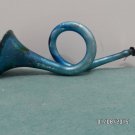 Antique Christmas Ornament Mercury Glass Blue Bugle made in West Germany