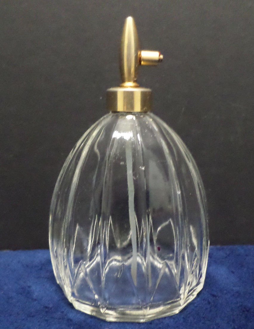 Large Vintage Perfume Bottle Clear Glass