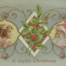Antique Christmas Postcard Santa Claus and Little Girl Unposted Divided