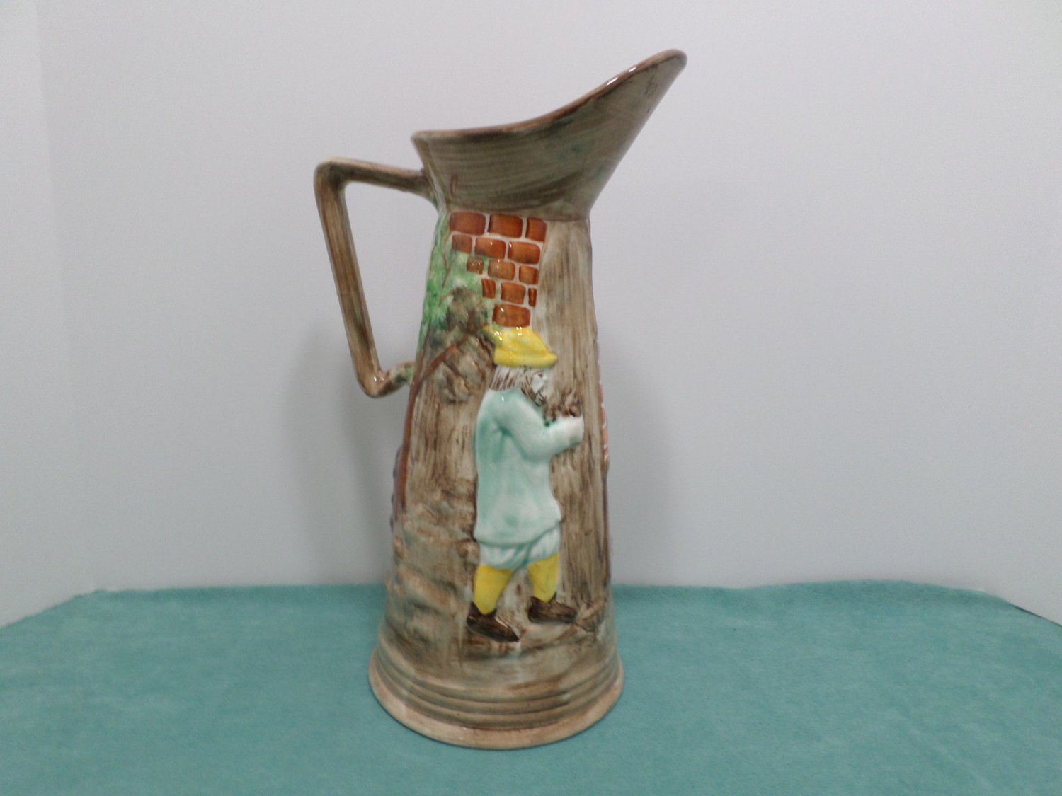 Vintage Pitcher Hand Painted Ceramic Bradford England