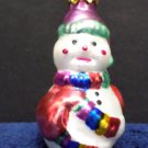 Christmas Tree Ornament Glass Snowman Vintage