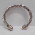 Cuff Bracelet Silver Tone Metal