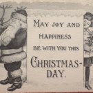 Antique Christmas postcard Santa Claus smoking a pipe black and white unposted