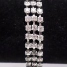 Vintage Weiss Bracelet Silver Tone Metal with Rhinestones Costume Jewelry