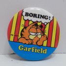 Garfield the Cat "Boring" Metal Pin Back Button Pin