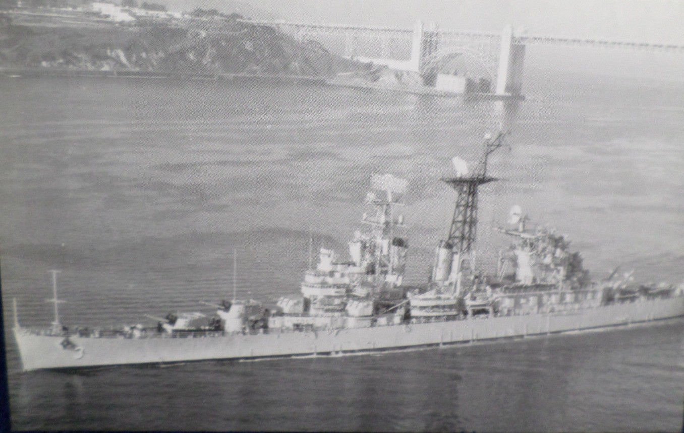 USS Galveston CLG 3 Military Ship Real Photo Postcard Official U.S. Navy