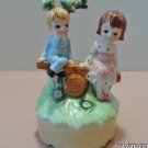 Lefton Music Box Figurine Boy and Girl on Teeter Totter Porcelain made in Japan
