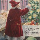 Christmas Postcard Santa Claus Germany Embossed Unposted Divided
