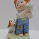 1983 Avon Figurine Little Things Mean A Lot Little Boy and his Dog
