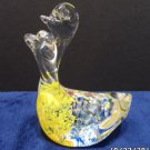 Crystal Duck Figurine with Spots of Yellow Blue White and Red Inside