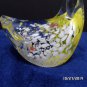 Crystal Duck Figurine with Spots of Yellow Blue White and Red Inside
