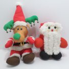 Christmas Santa Claus and Reindeer Stuffed Figures