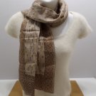 Vintage Glentex Ladies Scarf 100% Polyester made in Japan Browns and Tans
