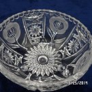 Vintage Clear Crystal Bowl with Frosted Flower Pattern