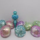 9 Large Plastic Christmas Tree Ornaments Set