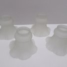 Ceiling Fan Globes Shades Replacement Frosted Glass Ruffled Edges Set of 4