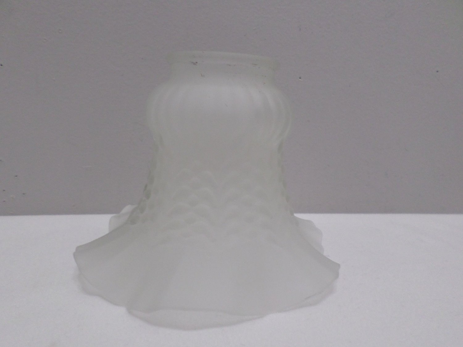 Ceiling Fan Globes Shades Replacement Frosted Glass Ruffled Edges Set of 4