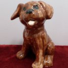 Vintage Figurine Brown Ceramic Dog