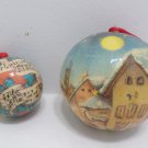 Vintage Paper Mache Christmas Tree Ornaments Music and Houses
