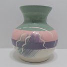 Flower Vase Pastel Colored Pottery with Makers Mark