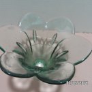 Antique Flower Vase Blown Glass Six Petal Green Glass