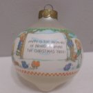 Hallmark Christmas Tree Ornament Bulb White Glass Happiness is