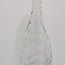 Perfume Bottle Clear Glass Swirl Design Gold Tone Lid
