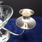 Candlestick Holder Silver Tone Metal with Glass Bowl by Telefora