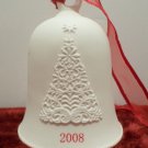 Hallmark Christmas Bell White Porcelain 2008
