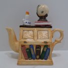 Vintage Teapot Porcelain Desk with Globe Candle and Books