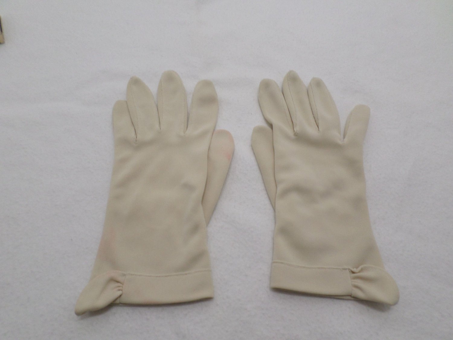Womens Vintage Beige Gloves Wedding Prom Party Beige size Small