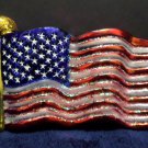 Vintage Christmas Tree Ornament United States Flag Glass  Old World