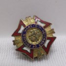 Vintage U.S. Veterans of Foreign Wars Screw-back Pin Gold Tone Metal