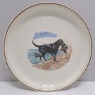 Collectors Plate Black Dog Catching Duck at Lake Ceramic