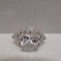 Thai Women's Ring Silver Tone Metal with Three CZ's Size 8.25