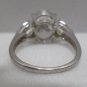 Thai Women's Ring Silver Tone Metal with Three CZ's Size 8.25
