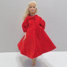 Barbie Red Velvet Dress Coat 1998 Barbie Reproduction White Satin Lining