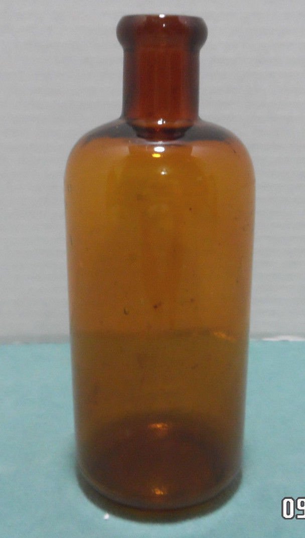 Antique Medicine Bottle Brown Glass